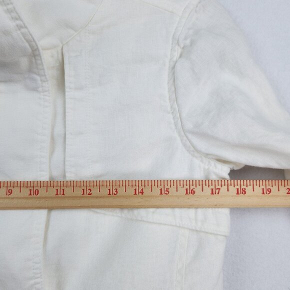Athleta Jacket Womens Small White Sahara Cropped Linen Moto Full Zip Casual - Picture 6 of 16